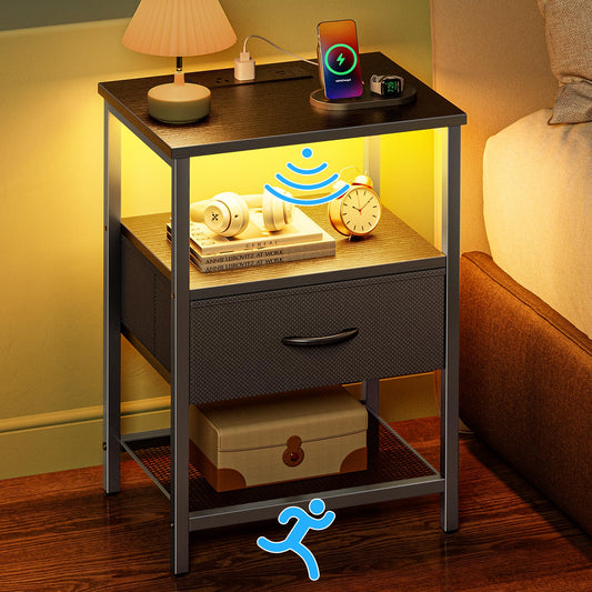 SmartCharge LED Nightstand with Sensor Light